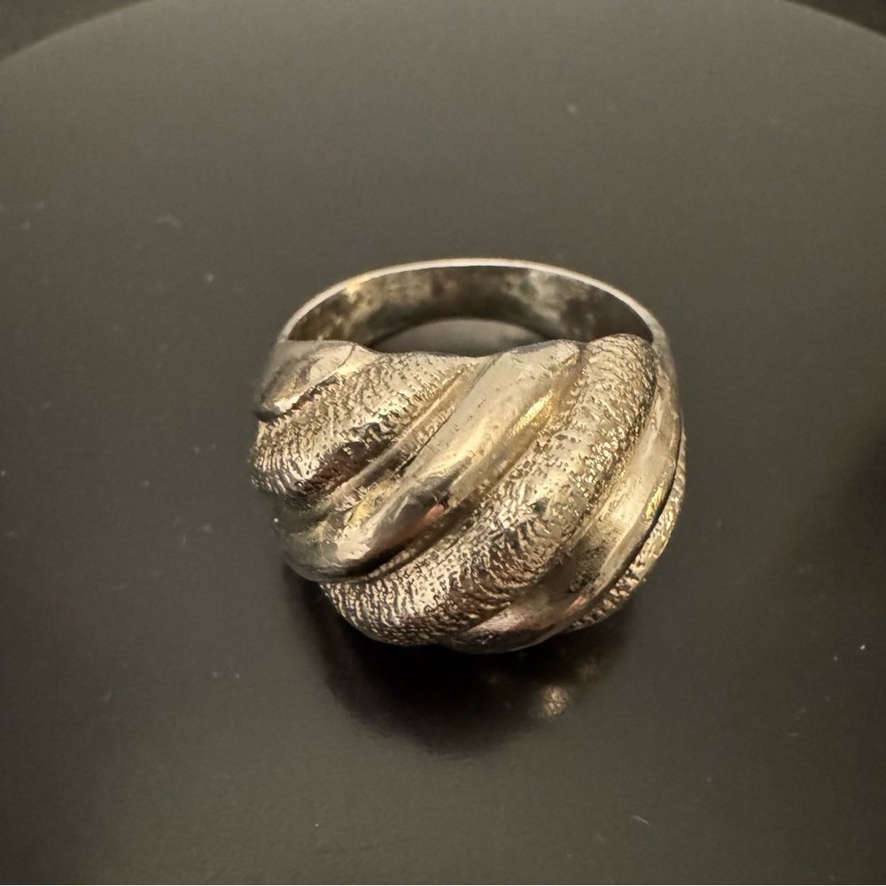 Men’s Sterling Silver Ribbed Dome Ring